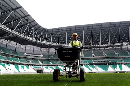 Una vista del Education City Stadium en Doha, Qatar, construido para la próxima Copa Mundial de la FIFA
