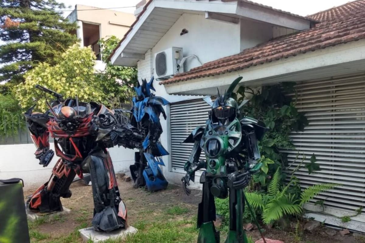 Los Transformers se encuentran en la casa de un profesor de informática en Adrogué y, gracias a las redes sociales, se volvieron virales
