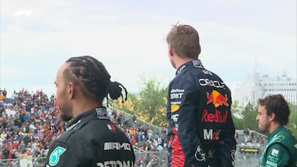 Los tres campeones del mundo en el podio de Canadá