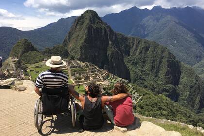 Los tres en la cima de Machu Pichu