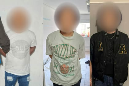 Los tres integrantes de la banda detenidos en los allanamientos.