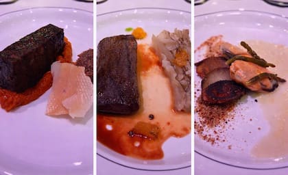 Los tres platos finalistas: Anna, Alcanfor y Crujiente
