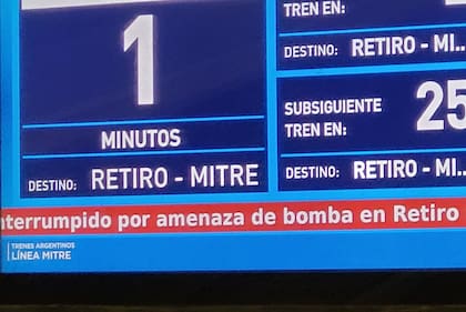 Los tres ramales del tren Mitre se interrumpieron debido a una amenaza de bomba