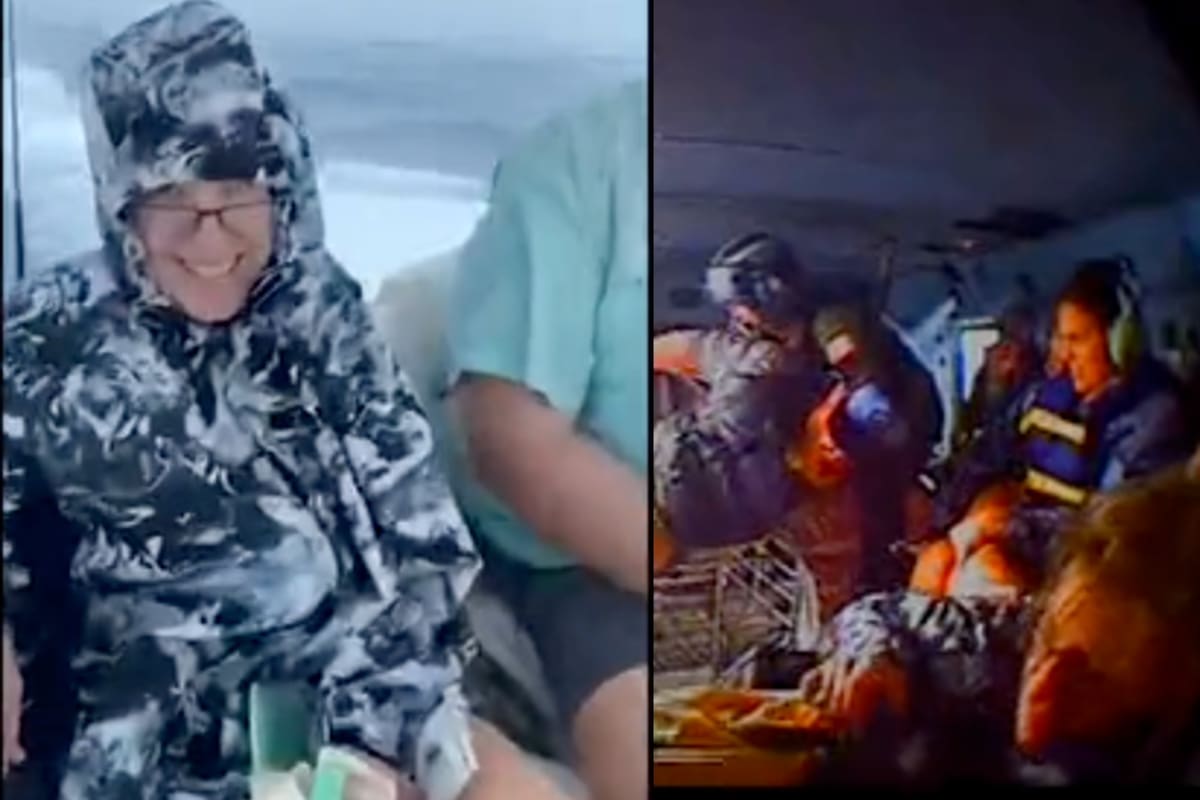 Los tripulantes pasaban un relajado día de pesca, cuando horas después tuvieron que ser rescatados en una avioneta