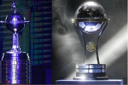 Los trofeos de la Copa Libertadores y la Copa Sudamericana