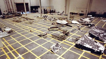 Los trozos del Challenger que cayeron al océano fueron recuperados para la investigación.