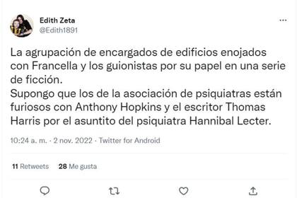 Los tuiteros señalaron con sarcasmo la confusión entre realidad y ficción por parte de la Agrupación de encargados, que repudió la serie El encargado, de Star+