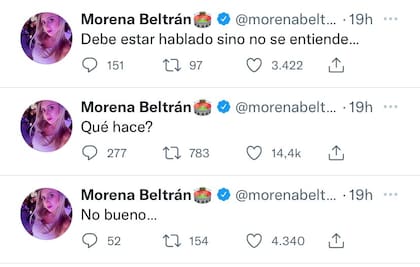 Los tuits de Morena Beltrán en reacción al cambio realizado por Pochettino