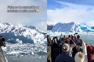Los turistas fueron testigos de un fenómeno natural llamado “desprendimiento de base”, que corresponde a un evento hidrológico natural