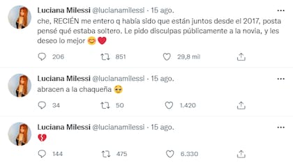 Los tweets que publicó Luciana Milessi luego de enterarse el noviazgo de Julián Álvarez