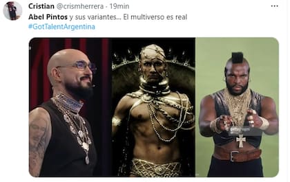 Los usuarios compararon a Abel Pintos con Mister T y con un personaje de la película 300