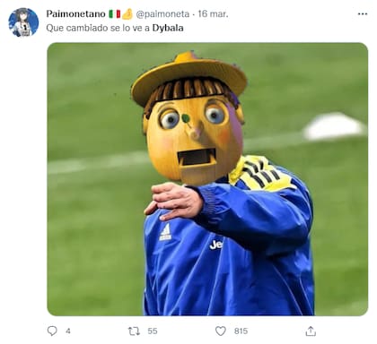 Los usuarios compararon a Dybala con Pinocho por su nuevo look