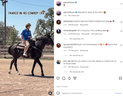 Los usuarios de Instagram destacaron las habilidades de Franco Colapinto (Foto: Instagram @alpinef1team)