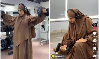 Los usuarios de Tik Tok reaccionaron por la destreza con la que hace ejercicio la mujer (Foto: TikTok @elghamrygym)