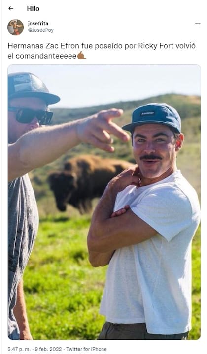 Los usuarios de Twitter compararon a Zac Efron con Ricardo Fort (Foto: Twitter)