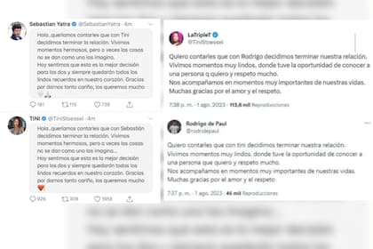 Los usuarios de Twitter detectaron las similitudes de los comunicados de Tini Stoessel (Captura Twitter)