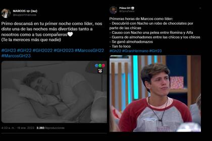 Los usuarios de Twitter festejaron el liderazgo de Marcos (Captura Twitter)