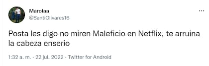 Los usuarios de Twitter recomendaron no ver la película por su escala de terror.