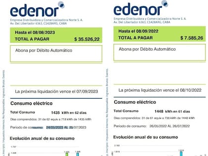 Los usuarios recibieron fuertes aumentos en sus facturas de luz luego de la quita de subsidio al sector del nivel 1