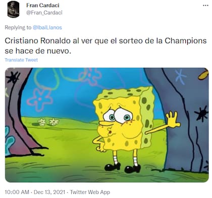 Los usuarios sostuvieron que CR7 estaba aliviado de evitar un cruce con Messi en octavos de la Champions League