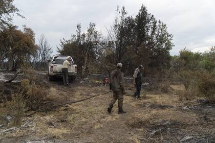 Los vecinos de Cholila recorren las zonas para hacer guardias de cenizas