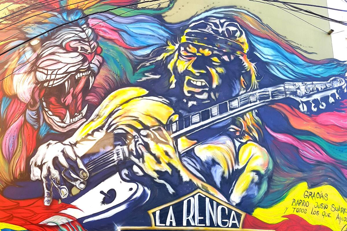 Los vecinos de Mataderos donaron cuatro paredes para que el artista plástico Javier Quintana homenajee a Chizzo Nápoli, Tete y Tanque Iglesias