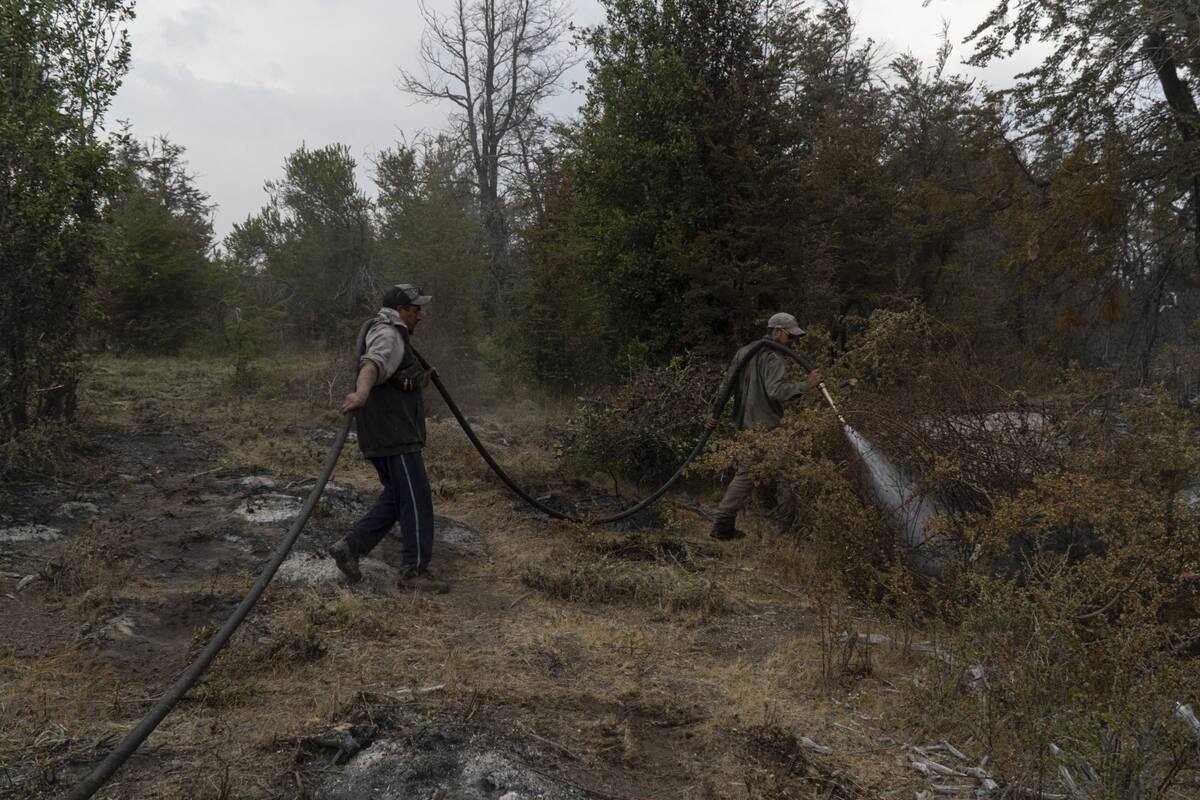 Los vecinos se organizan para enfriar las zonas y así evitar el avance del fuego