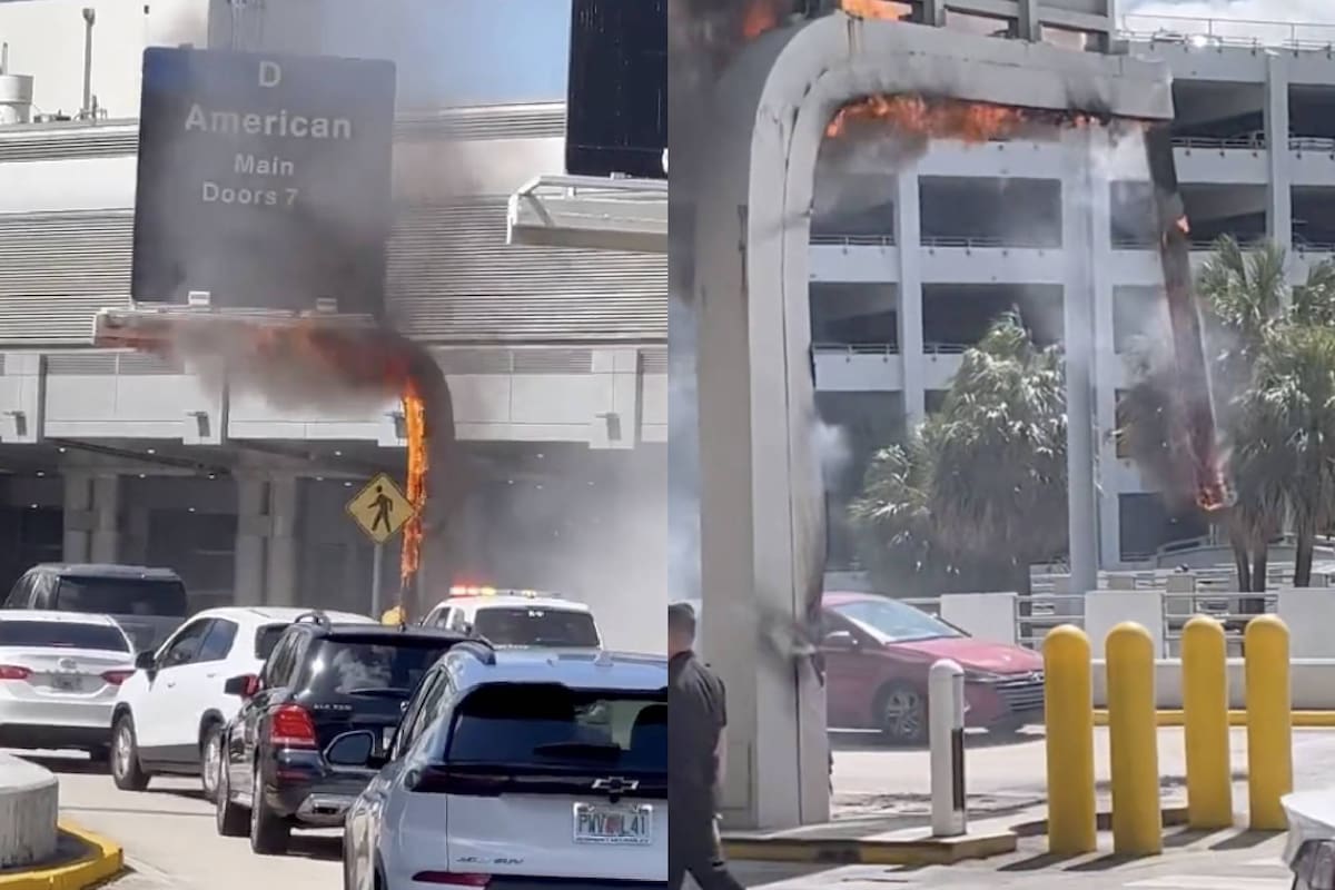 Los videos del incendio en el Aeropuerto de Miami ya circulan en las redes sociales