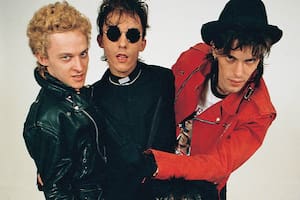 Los Violadores, a mediados de los 80: Robert Zelazek, Gustavo Stuka Fossa, Pil Trafa y, abajo, Sergio Gramática