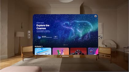 Los Vision Pro de Apple son anteojos de realidad mixta, lo que permite a quien los usa seguir viendo su entorno, mezclado con una interfaz digital