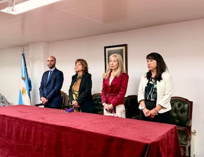Los vocales, Fernando Basanta, María de los Angeles Mercau, Reneé Fernández y Paula Ludueaña, los miembros del TSJ de Santa Cruz que fallaron contra la ampliación del tribunal.