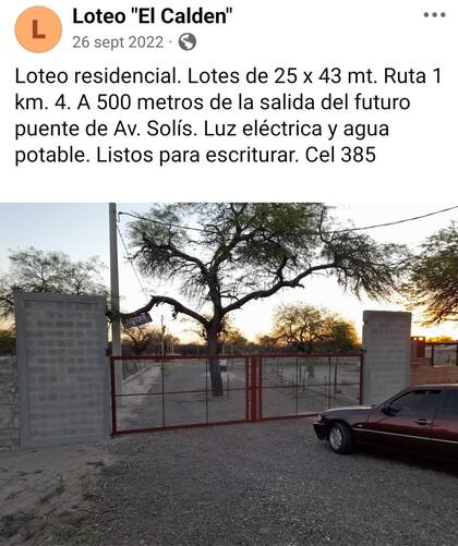 Loteo "El Caldén", en Santiago del Estero