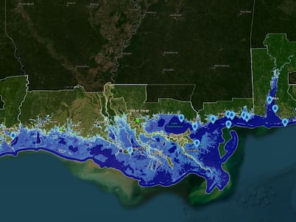 Louisiana sería, sin dudas, uno de los estados de EE.UU. más coprometidos por el aumento del nivel del mar hacia 2100