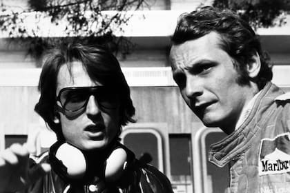 Niki Lauda antes del accidente junto a Luca Di Montezemolo, hombre fuerte de Ferrari