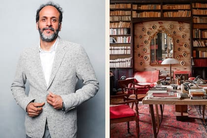 Luca Guadagnino. En el set de "Call me by your name", la biblioteca del padre del protagonista.
