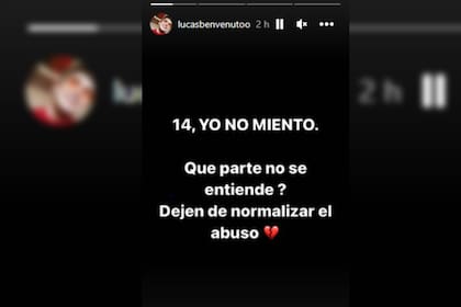 Lucas Benvenutto habló sobre la denuncia contra Jey Mammon (Foto Instagram @lucasbenvenutoo)