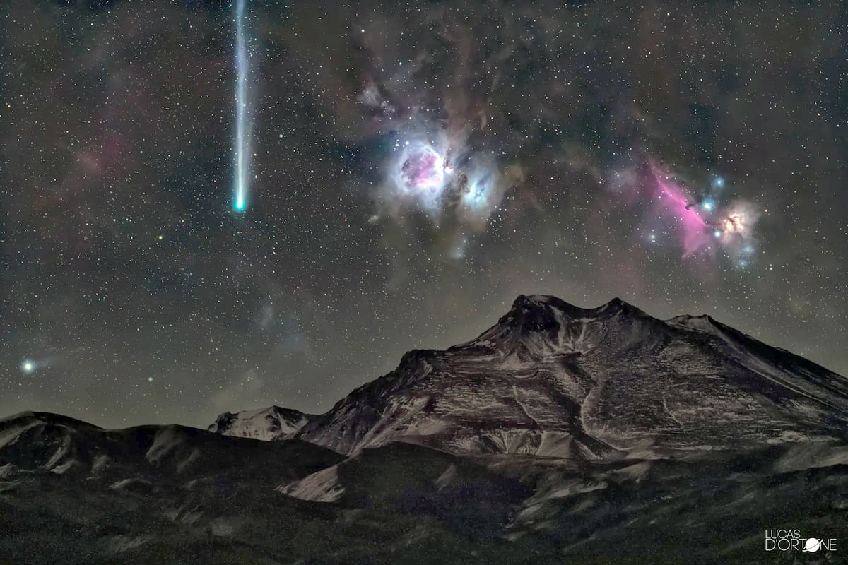 Lucas Dortone registró el paso del cometa C/2025 R3 por El Sosneado, en San Rafael, provincia de Mendoza