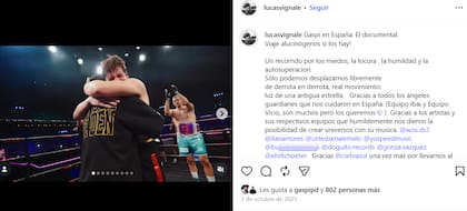 Lucas fue uno de los encargados del documental de la vuelta de Gaspi