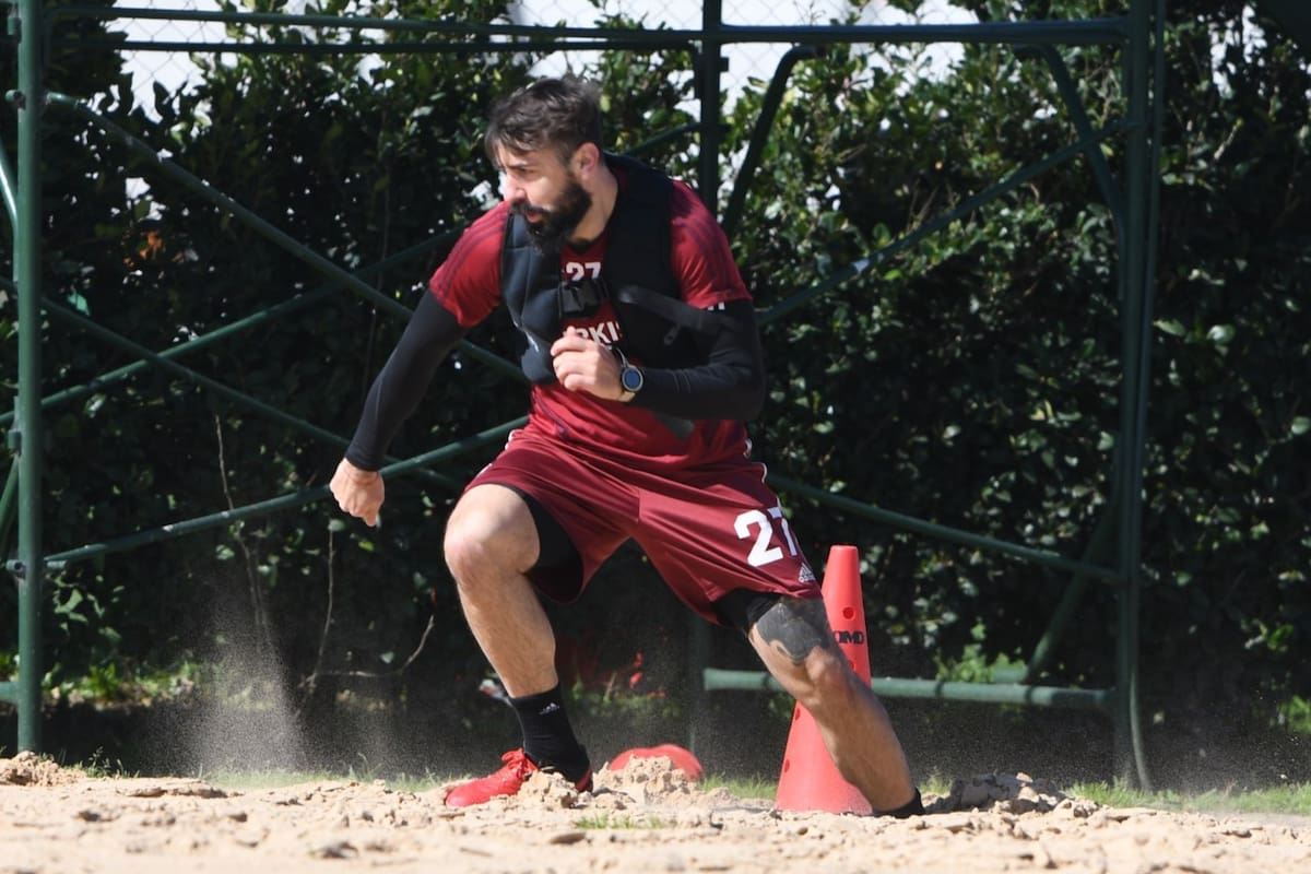 Lucas Pratto y un intenso entrenamiento en RIver para volver con todo
