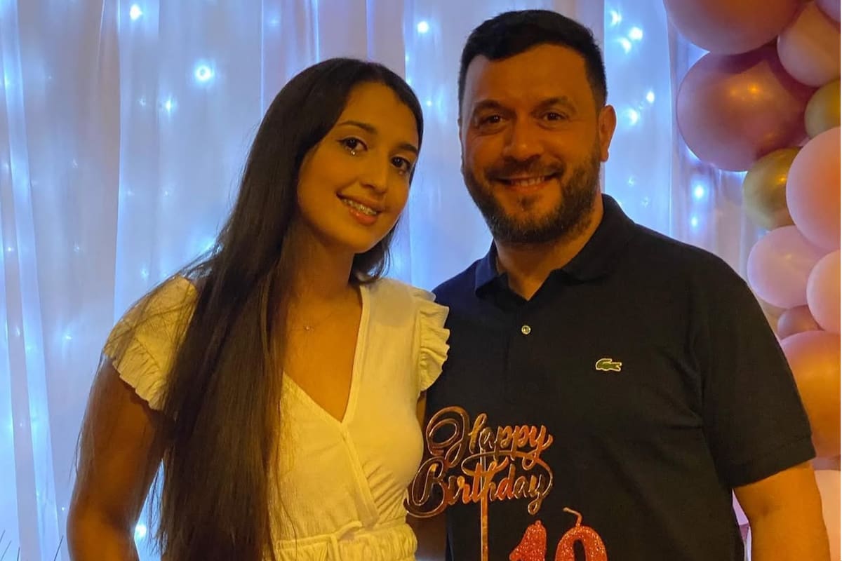 Lucas Sugo junto a su hija Florencia cuando cumplió 19 años