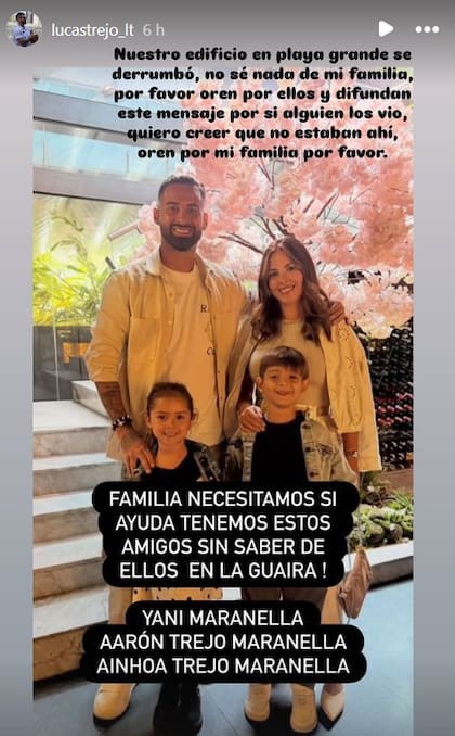 Lucas Trejo había pedido ayuda para encontrar a su familia tras el doble terremoto