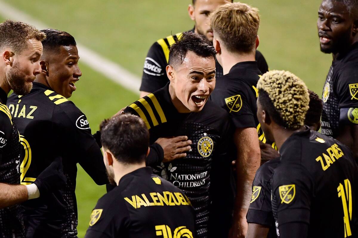 Lucas Zelarayan festeja su gol durante la final de la MLS contra Seattle Sounders.