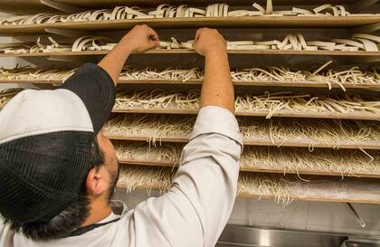 La variedad de pasta casera de Lucca, recién elaborada.