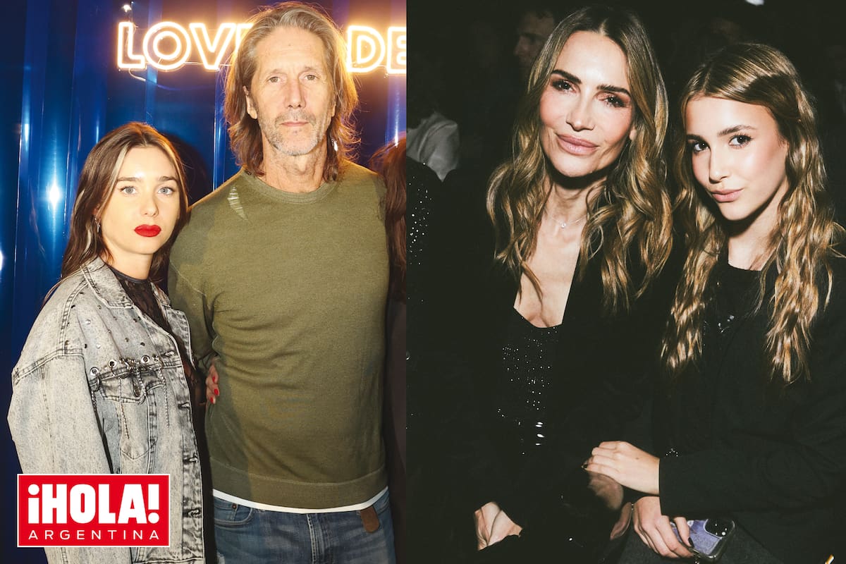 Lucía Celasco y su papá Eduardo y María Vázquez y su hija Myla aplaudieron desde las primeras filas del front row.