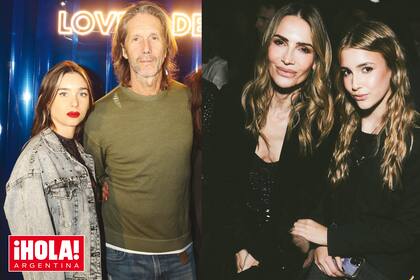 Lucía Celasco y su papá Eduardo y María Vázquez y su hija Myla aplaudieron desde las primeras filas del front row.