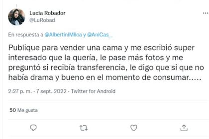 Lucía contó cómo comenzó el intento de estafa que terminó sin concretarse porque el ladrón se arrepintió