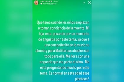 Luciana Salazar compartió su angustia por un planteo que le hizo su hija (Foto: Instagram)