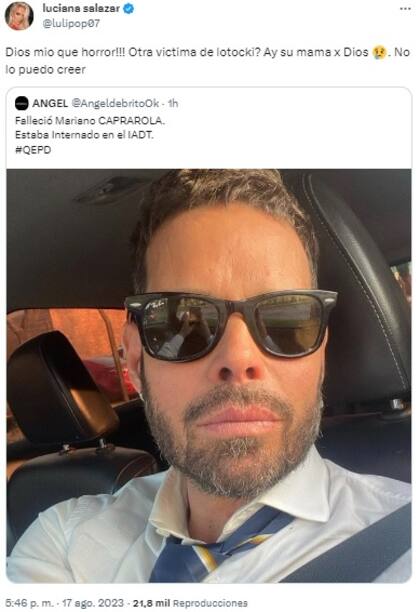 Luciana Salazar y Ángel de Brito presentaron sus condolencias ante la muerte de Mariano Caprarola