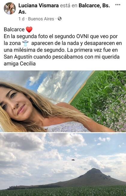 Luciana Vismara fue la mujer que fotografió al OVNI por la zona de Balcarce