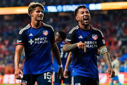 Luciano Acosta, capitán, figura y goleador de FC Cincinnati, que le ganó a Philadelphia Union por 4-3 con dos tantos del exBoca